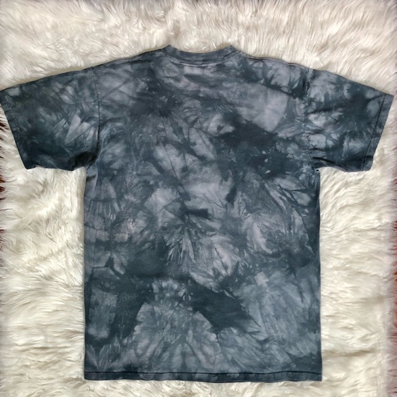 The Mountain Blue Gray Tie Dye Wolf Wolfpack T Shirt Crewneck Short Sleeve - Picture 9 of 9